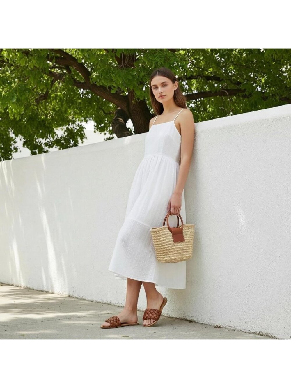 Women's Brown Summer Comfort Open-Toe Slip-On Lightweight Beach Flats Sandals - Picture 3 of 7